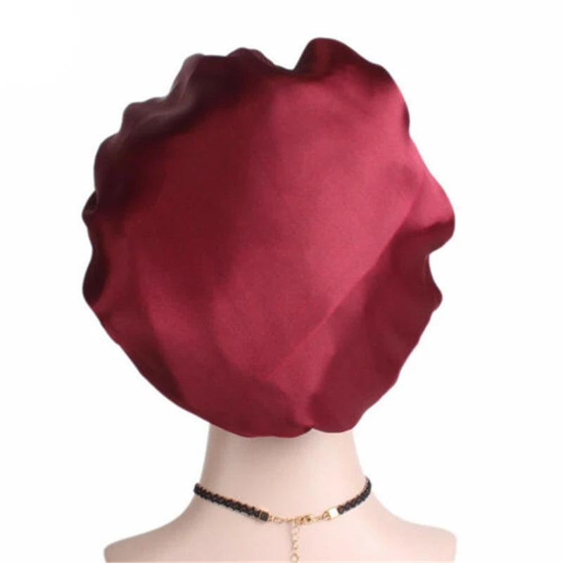 Everyday Satin: Women's Solid Stretch Bonnet - Sleek Hair Hat for Beauty and Daily Wear