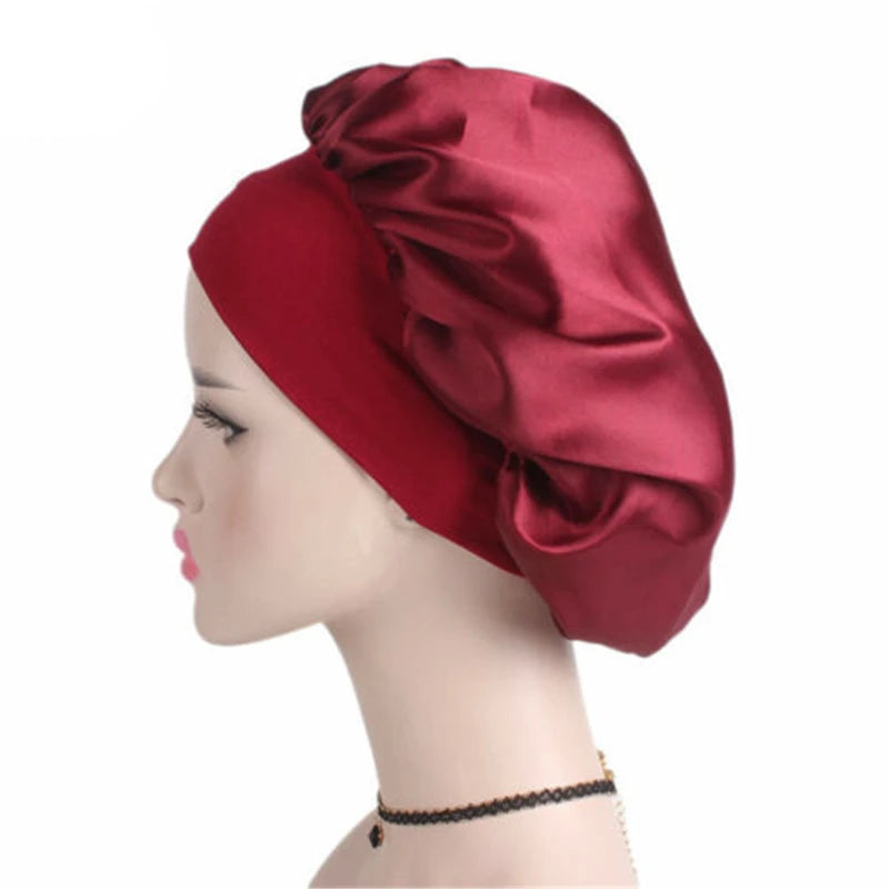 Everyday Satin: Women's Solid Stretch Bonnet - Sleek Hair Hat for Beauty and Daily Wear